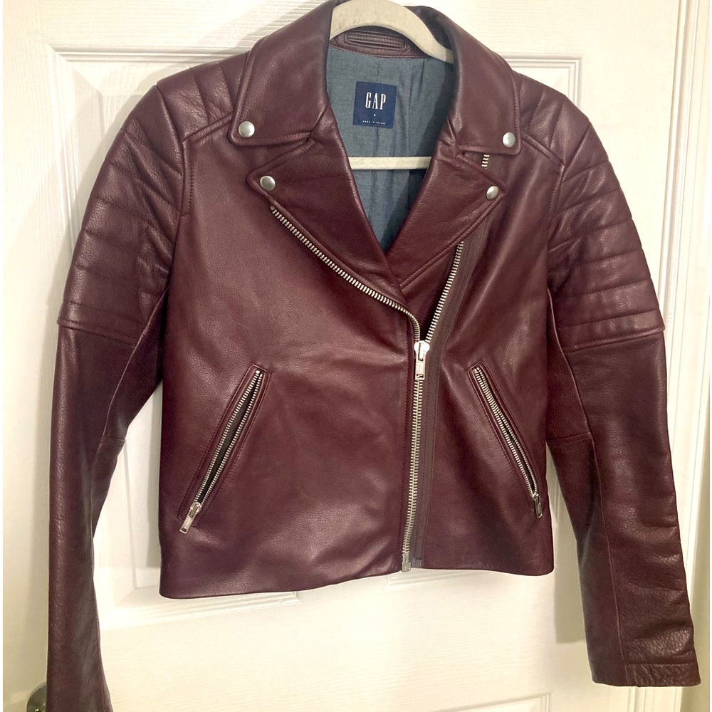 Gap genuine cow leather vintage biker